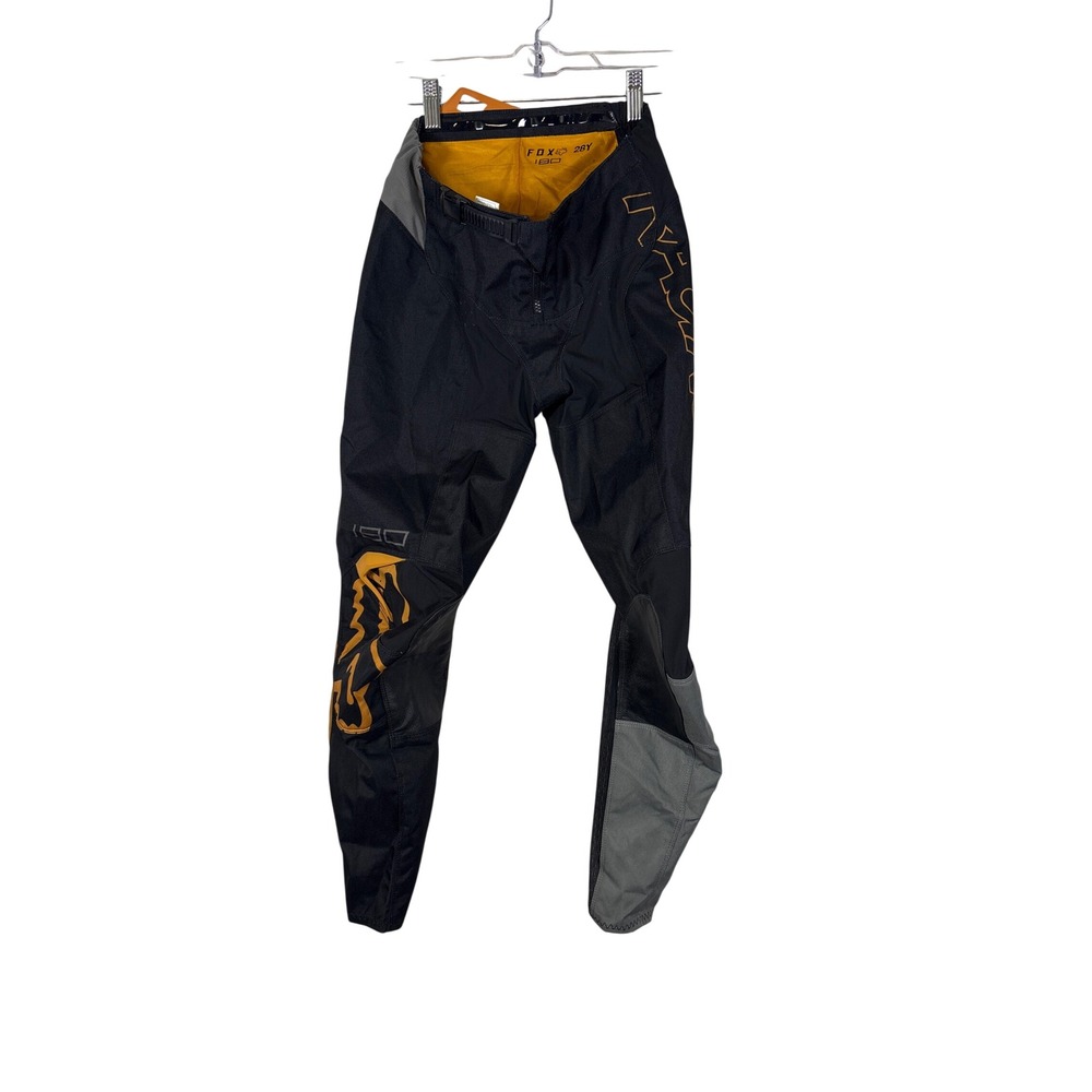 Fox Racing 180 Motocross Pants Black Orange Grey Youth 28Y 28185 Dirt Bike Gear